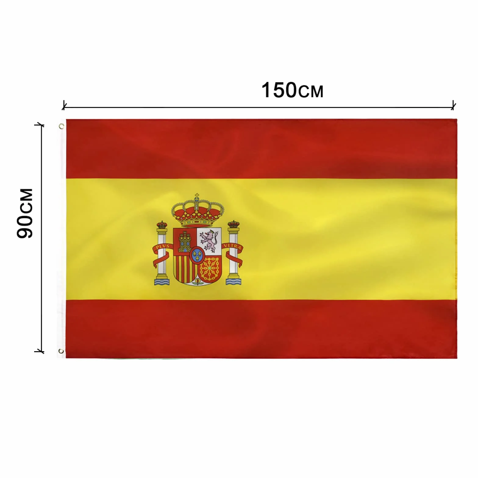 2PCS Bandera españa grande para Exterior 90x150cm ，Bandera de España balcón Reforzada y con 2 Ojales metálicos Spanish flag
