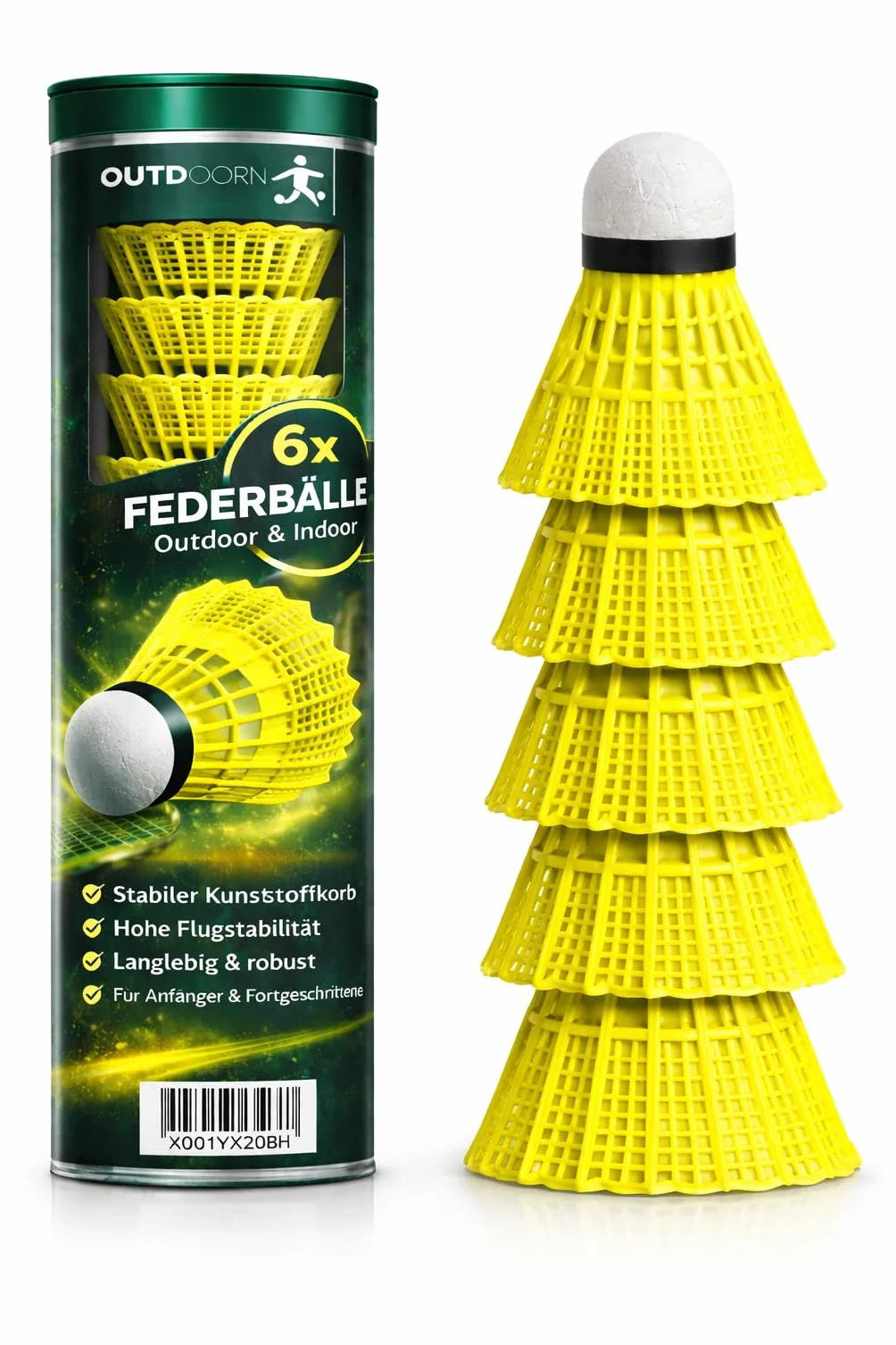 Volantes amarillos para bádminton entrenamiento competición exterior interior