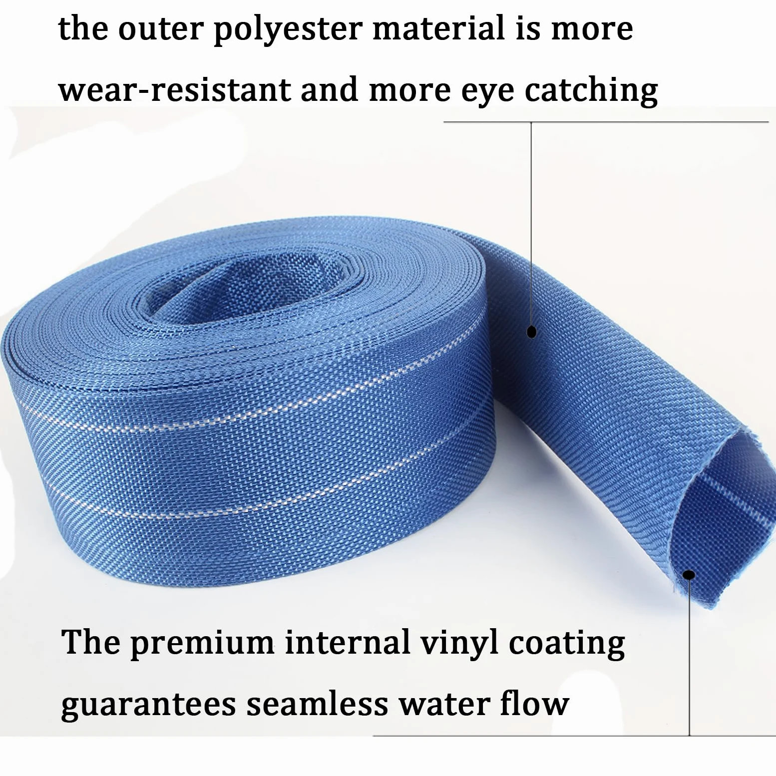 Manguera de retrolavado para piscina, manguera de PVC resistente, manguera de descarga plana, tubo de drenaje flexible para drenaje de piscina, con 2 abrazaderas (1.5 pulgadas x 100 pies)