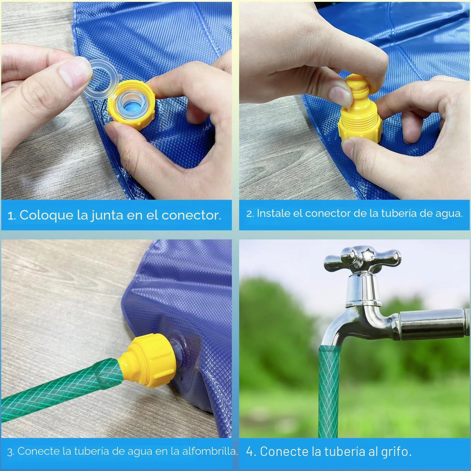 Jsdoin - Piscina inflable para perros (100 cm, plegable, gruesa), alfombra de juego para verano, jardín, playa, patio trasero, color azul