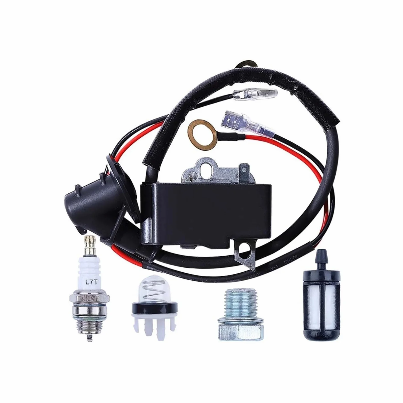 Kit de bujías de Bobina de Encendido Compatible con Motosierra TS420 TS410, Piezas de Filtro de Combustible OEM 42384001301 42384001307 42381301A