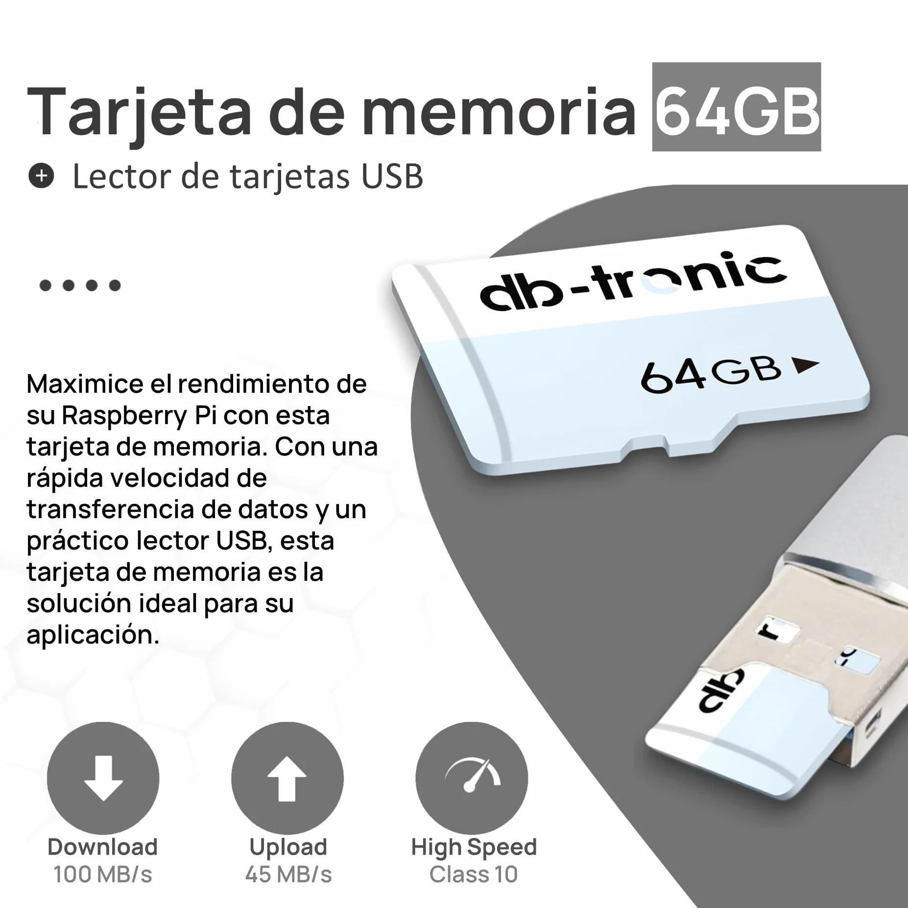 db-tronic Raspberry Pi 5 4 GB NVMe Kit 64 GB 27 W Carcasa metálica Refrigeración Activa SSD M.2 NVMe PCIe