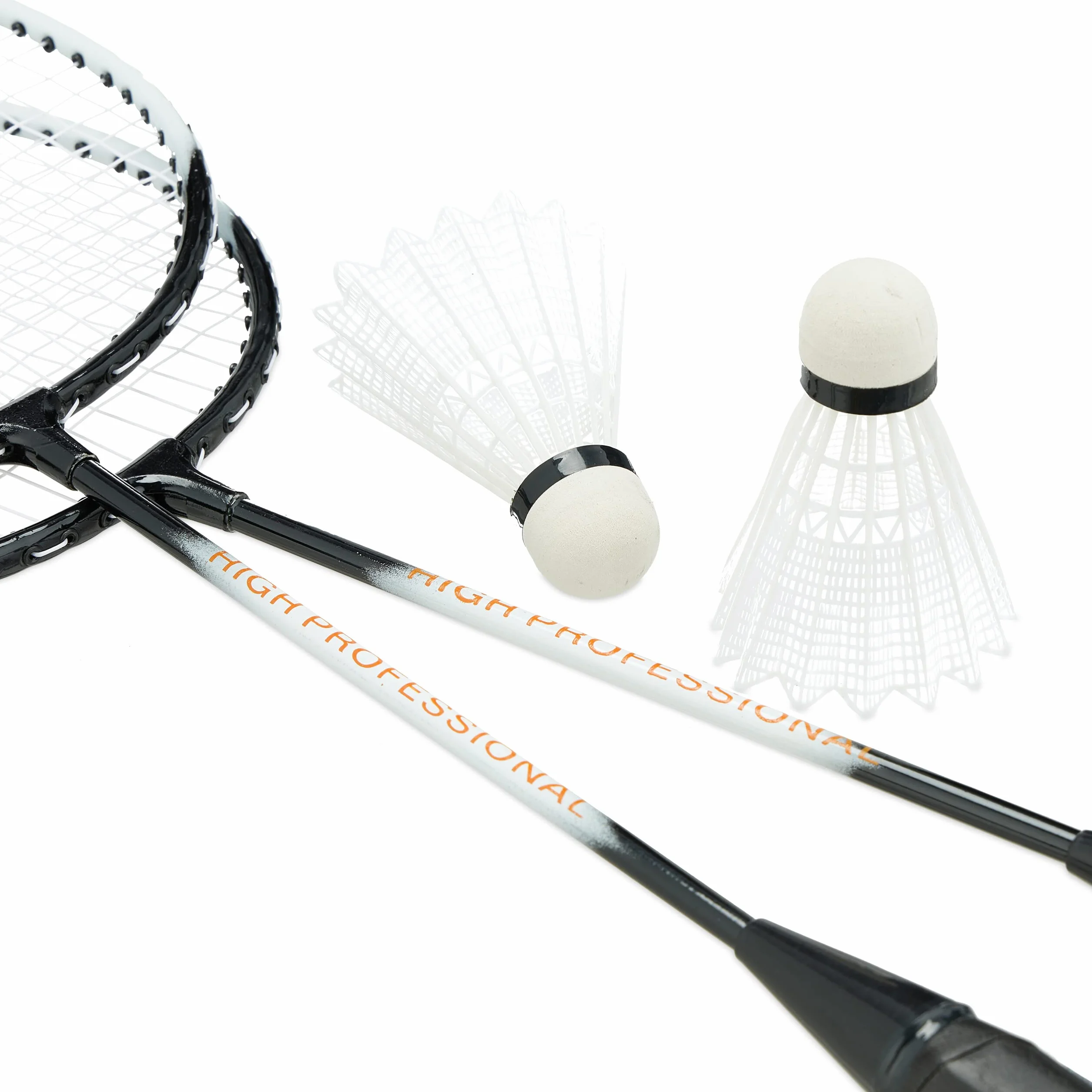 Relaxdays Juego de Bádminton con Bolsa, 2 Raquetas y 10 Volantes, Set para Niños y Adultos