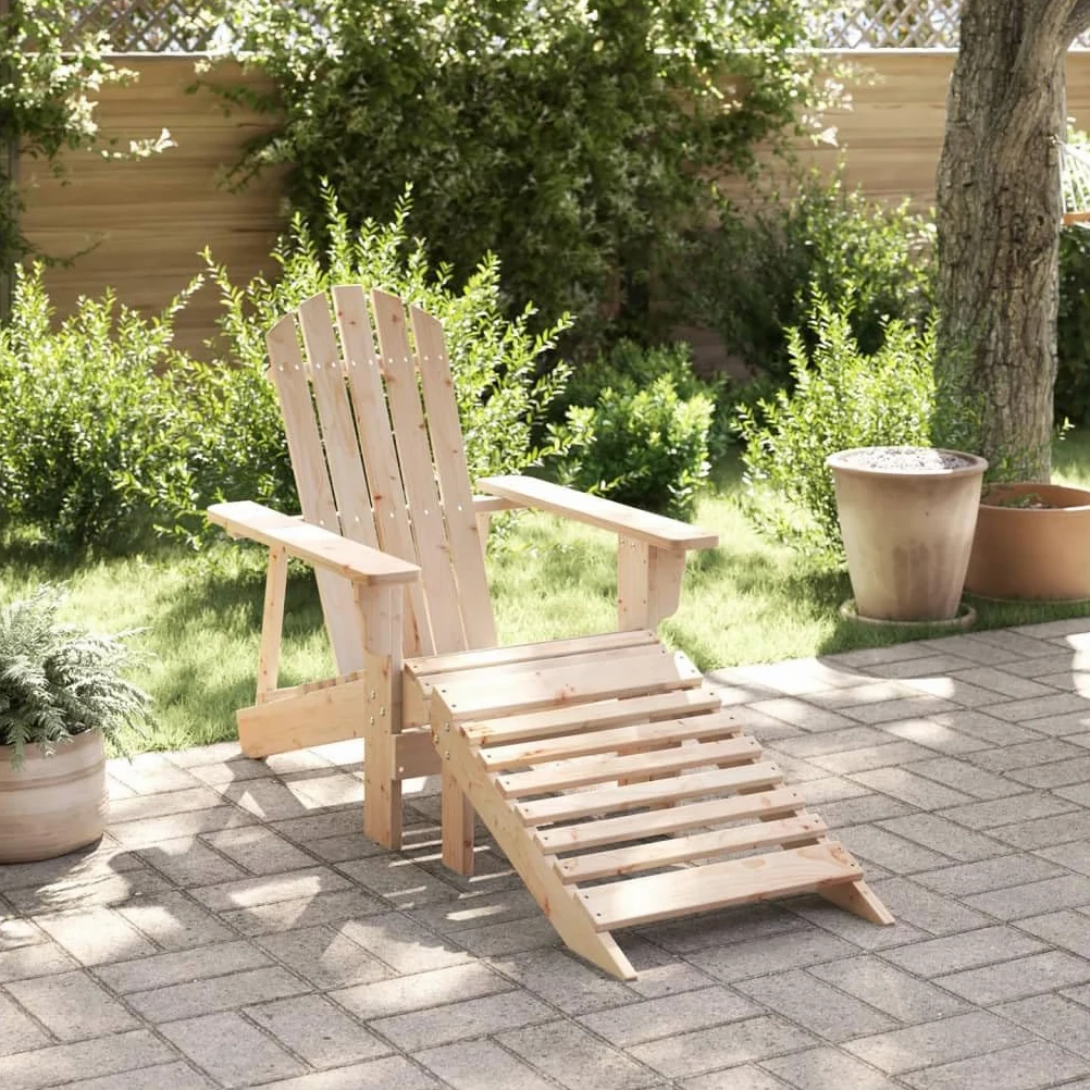 Silla Adirondack de Madera Maciza de Abeto, Silla Jardín Adirondack, vidaXL