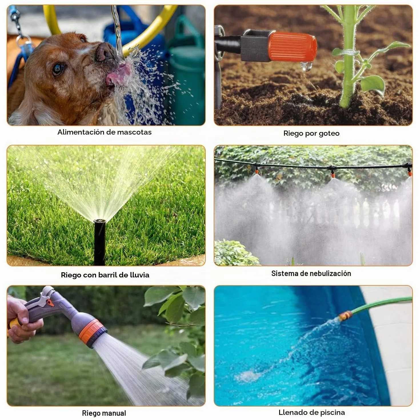 Johgee Temporizador de Riego Automatico Jardín, El Acoplamiento de Grifo de Agua ½ y ¾ Son Aplicables, Programa de Memoria Permanente, Programador de Riego Automático con Pantalla 3 ” LCD