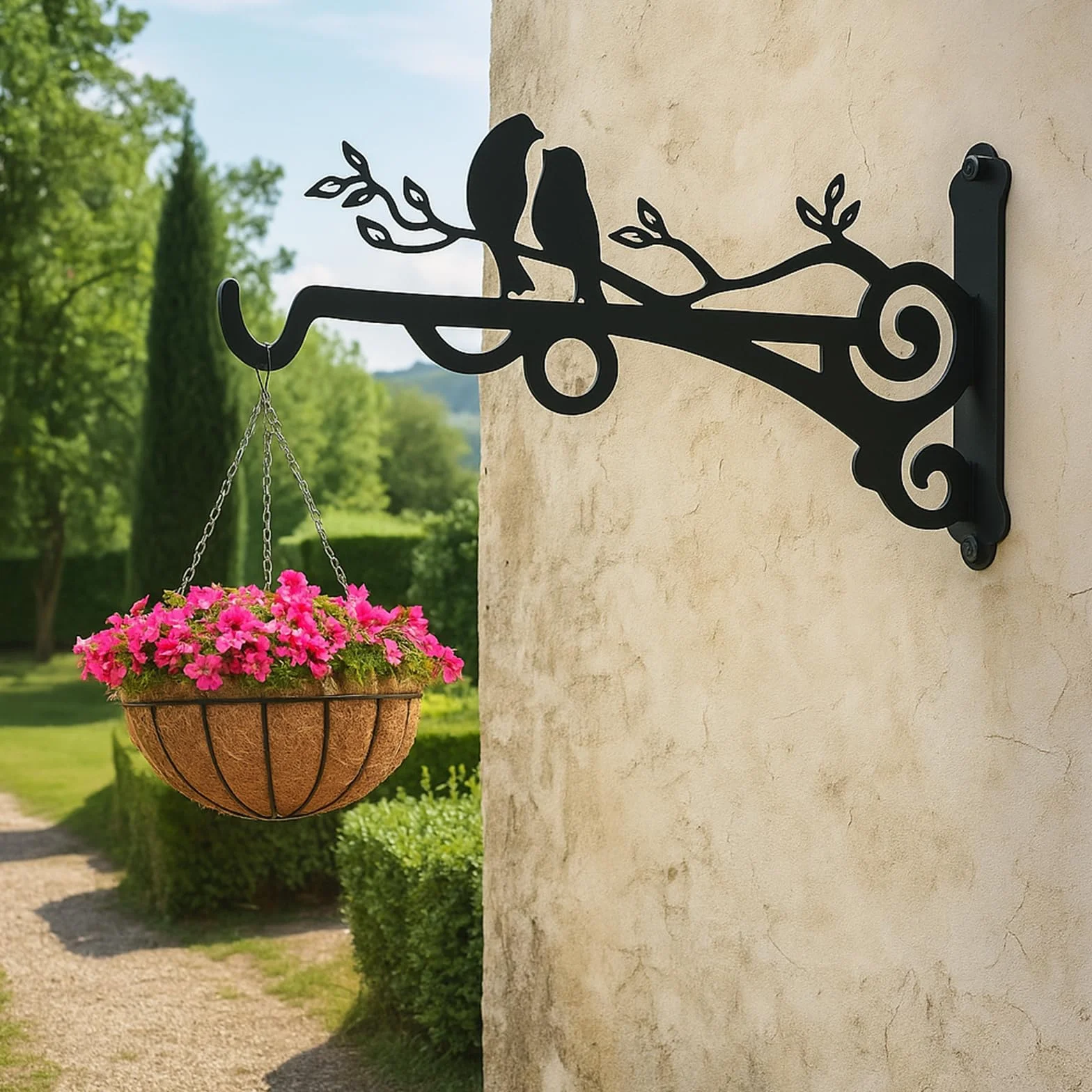 2 Piezas Soporte Plantas Colgantes Gancho Plantas Pared Colgador Plantas Pared Ldeal Para Colgar Cestas Para Pájaros Casitas Decoraciones de Jardín y Más Añadiendo un Toque Natural y Artístico