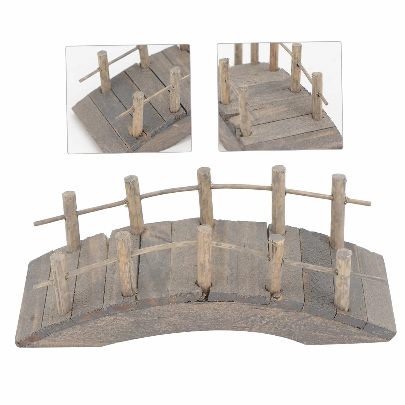 Yardenfun 1 Pc Mini Puente De Arco De Madera Puente De Madera Estatuilla Mini Puente Kits De Mini Terrario Decoración De Mini Puente Decoración del Hogar Puente Bonsai Planta Escritorio