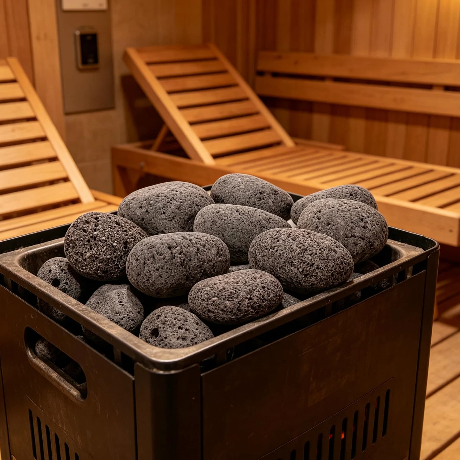 TOYANDONA Piedras Volcánicas para Sauna de Vapor Comercial y SPA Doméstico, Mejoran la Radiación de Calor y Aseguran una Circulación de Calor Uniforme, Peso 1.9kg