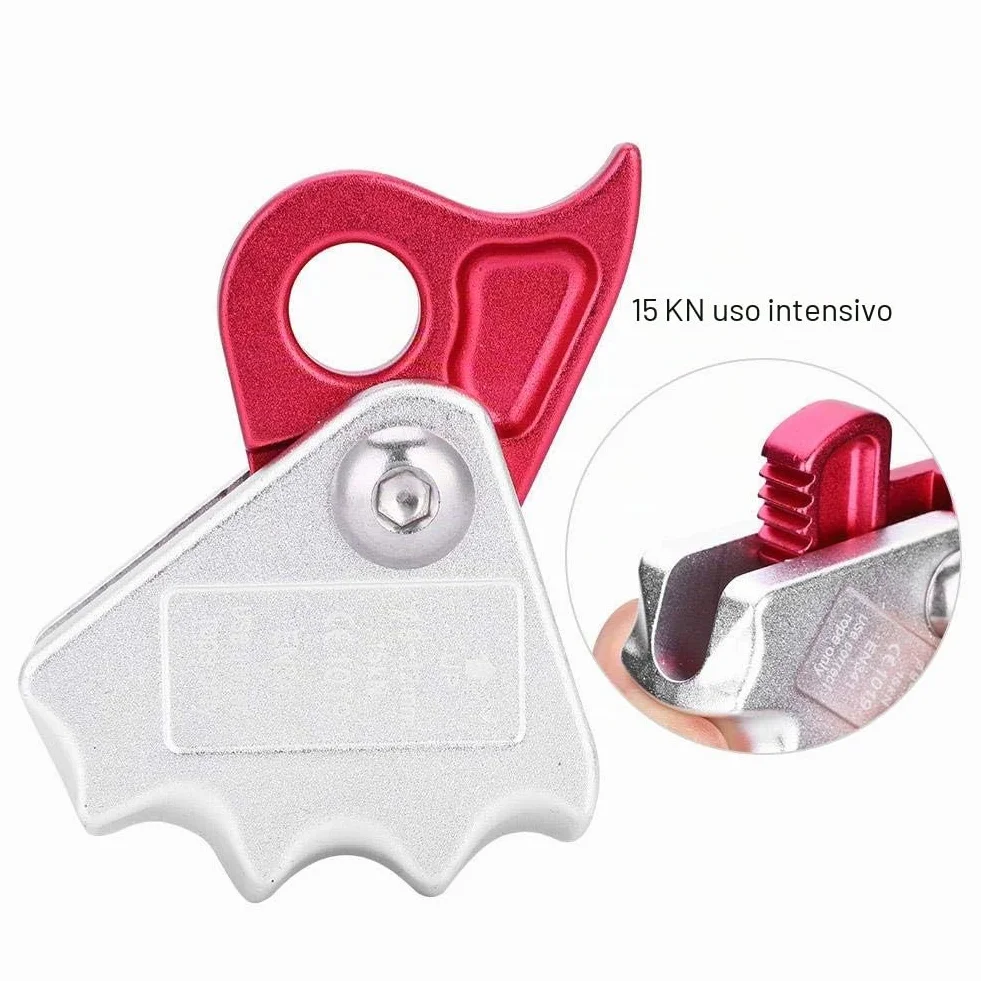 Descensor de Escalada Autofrenante 15 KN para Cuerda 9-12 mm, Equipo de Rappel para Bomberos