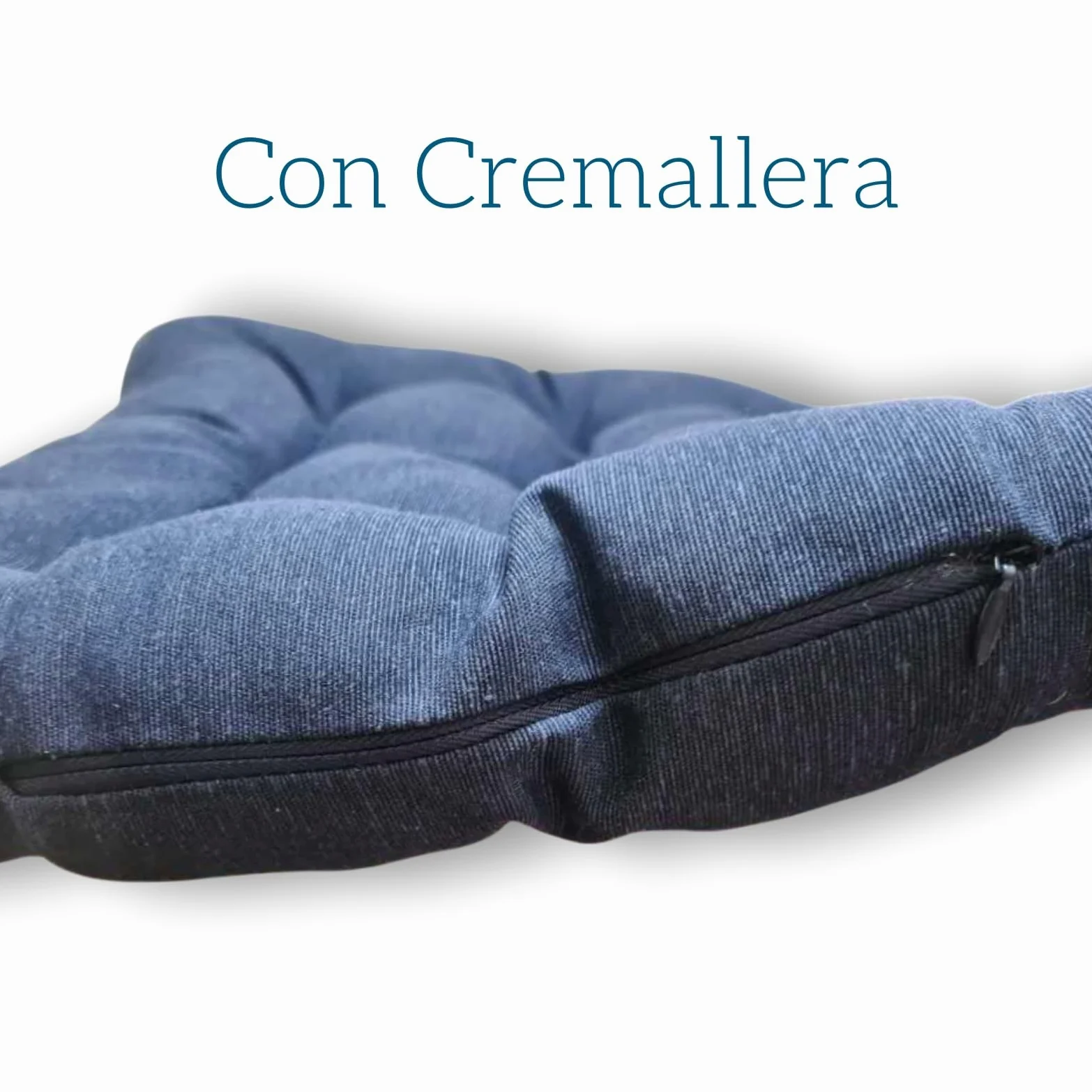 Super Mundo - Pack 6 Cojines para Sillas con Correas de sujeción, 40 x 40 x 8 cm, Ideal para decoración jardín Interiores y Exteriores (6 Pack, Azul Marino)