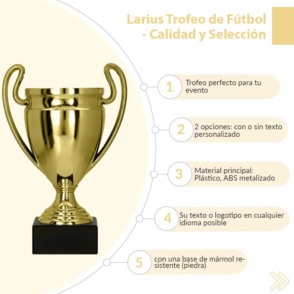 Larius Trofeo de premio de honor universal con/sin texto