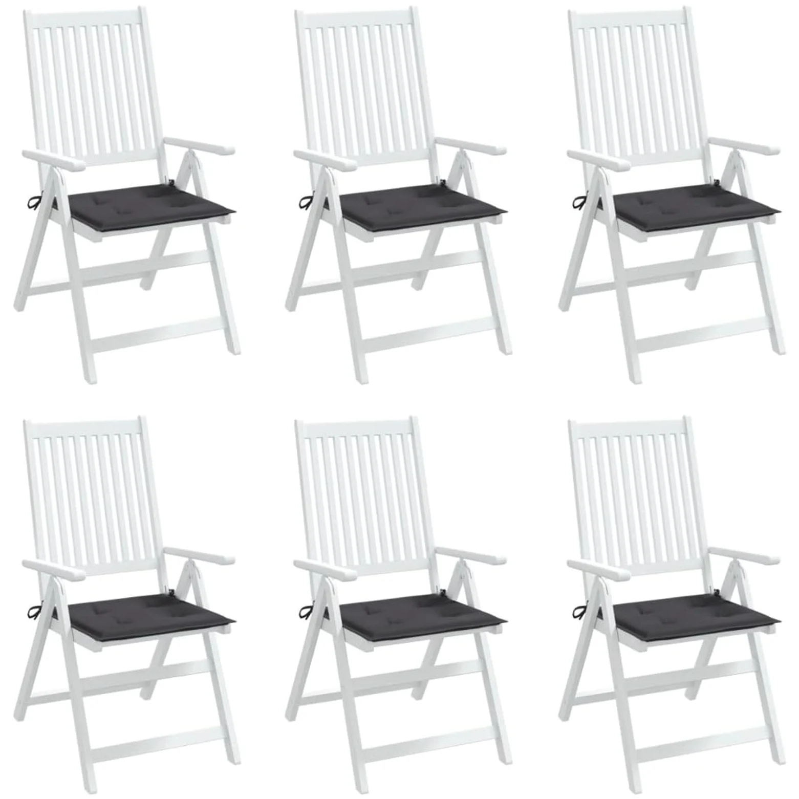 LAPOOH Cojines sillas de jardín 6 uds Tela Oxford Antracita 40x40x3 cm, Cojines para Butacas De Jardin, Cojines Sillas Cocina, Cojines para Sillas De Terraza, Cojin Silla Exterior