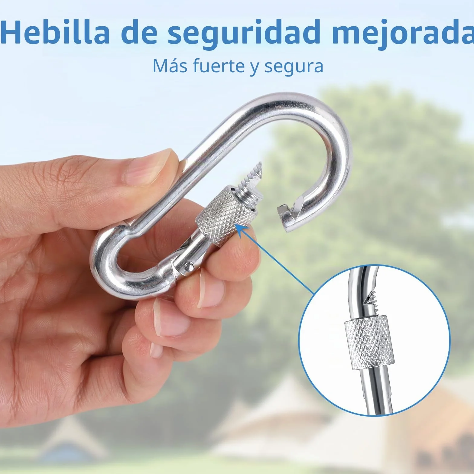 Kit de Correas para Colgar, 2 Piezas Correas de Hamaca con 2 Mosquetón y Anillos en D, Hamaca Correas árbol para Columpios hamacas
