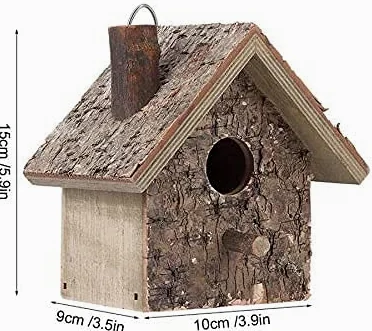 Nidos De Pájaros Nido De Loro Casa de pájaros al Aire Libre, jardín, Patio, decoración Colgante, Manualidades, casa de pájaros de Madera, Nido, Jaula de Nido de pájaro Hecha a Mano 8