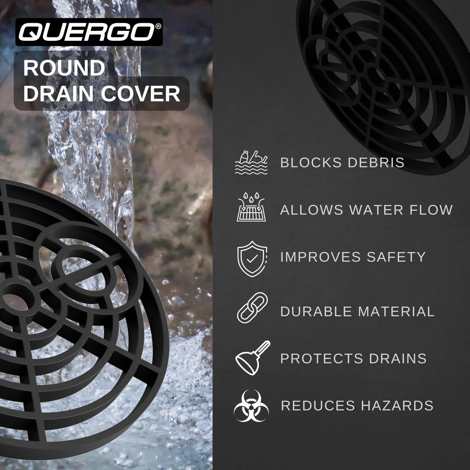 Cubiertas de drenaje redondas para exteriores de 150 mm