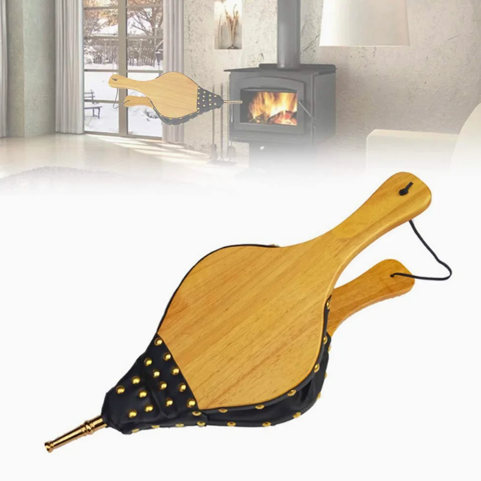 Fuelles, Fuelle de Madera for Chimenea, soplador Manual de Cuero, Fuelle de Aire, soplador de Chimenea, Fuelle de Cuero, Fuelle de Fuego(A)