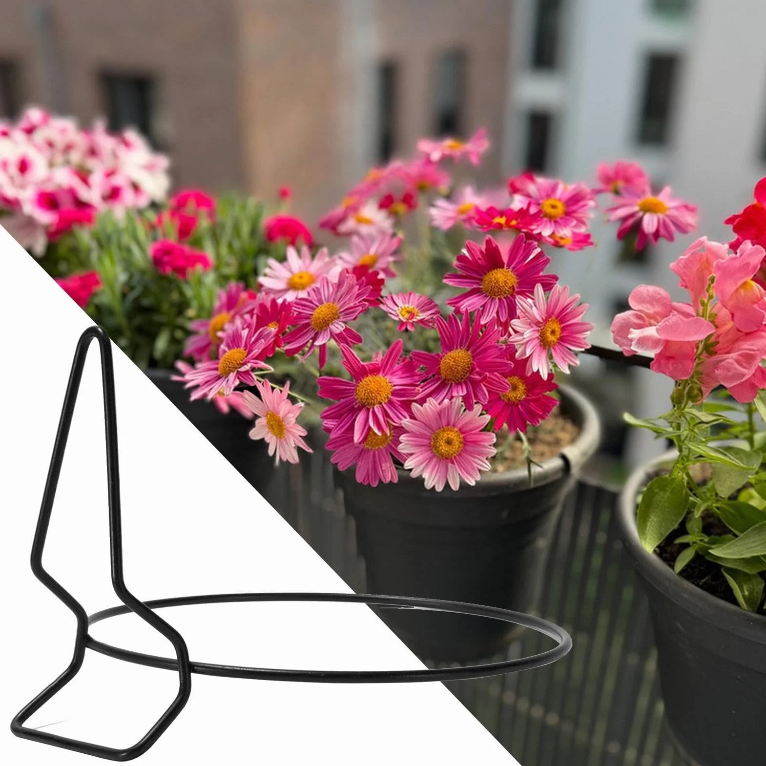 Genérico Soporte Macetas Pared | 4 Piezas De Hierro Estable Y Resistente,Colgador de macetas de pared,para dormitorio salón balcón barandilla jardín patio interior exterior Chlorophytum Comosum