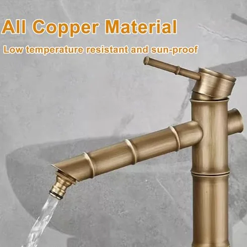 Columna de agua de jardín de cobre para exteriores con grifo, fuente decorativa de agua para riego, extraíble y ajustable en altura