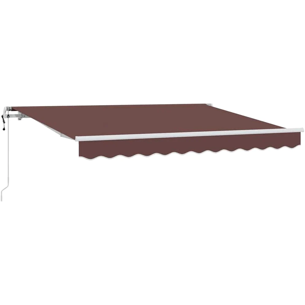 Toldo retráctil de 350 x 200 cm marrón con brazo articulado con mando a distancia, toldo retráctil de tela y aluminio, protección solar para jardín, terraza y balcón