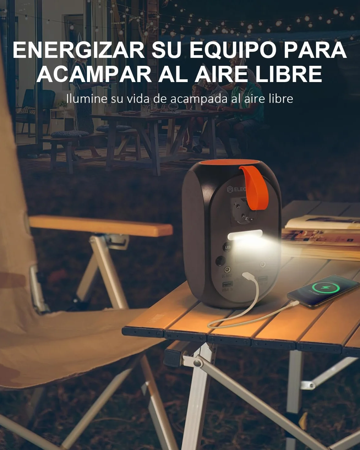 Estación de energía portátil de 99Wh, Generador Solar Portátil LiFePO4 Batería Salidas de CA 120W(Pico 200W) Respaldo de Batería con Linterna LED para Camping, Viajes, Autocaravanas, Hogar, Emergenza