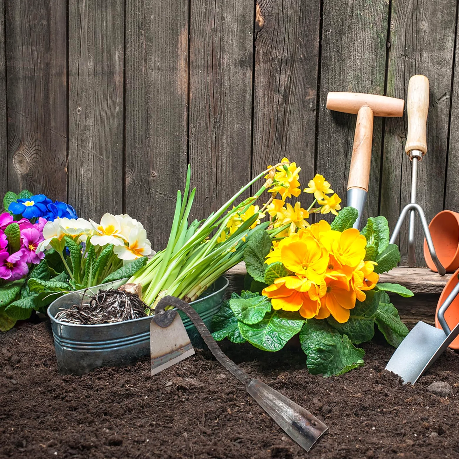 Alipis 2 Piezas Azadas Agrícolas para Desherbar, Azada de Manganeso para Cultivo al Aire Libre, Trasplante y Labranza, Herramienta Práctica y Cómoda para Jardinería Agrícola