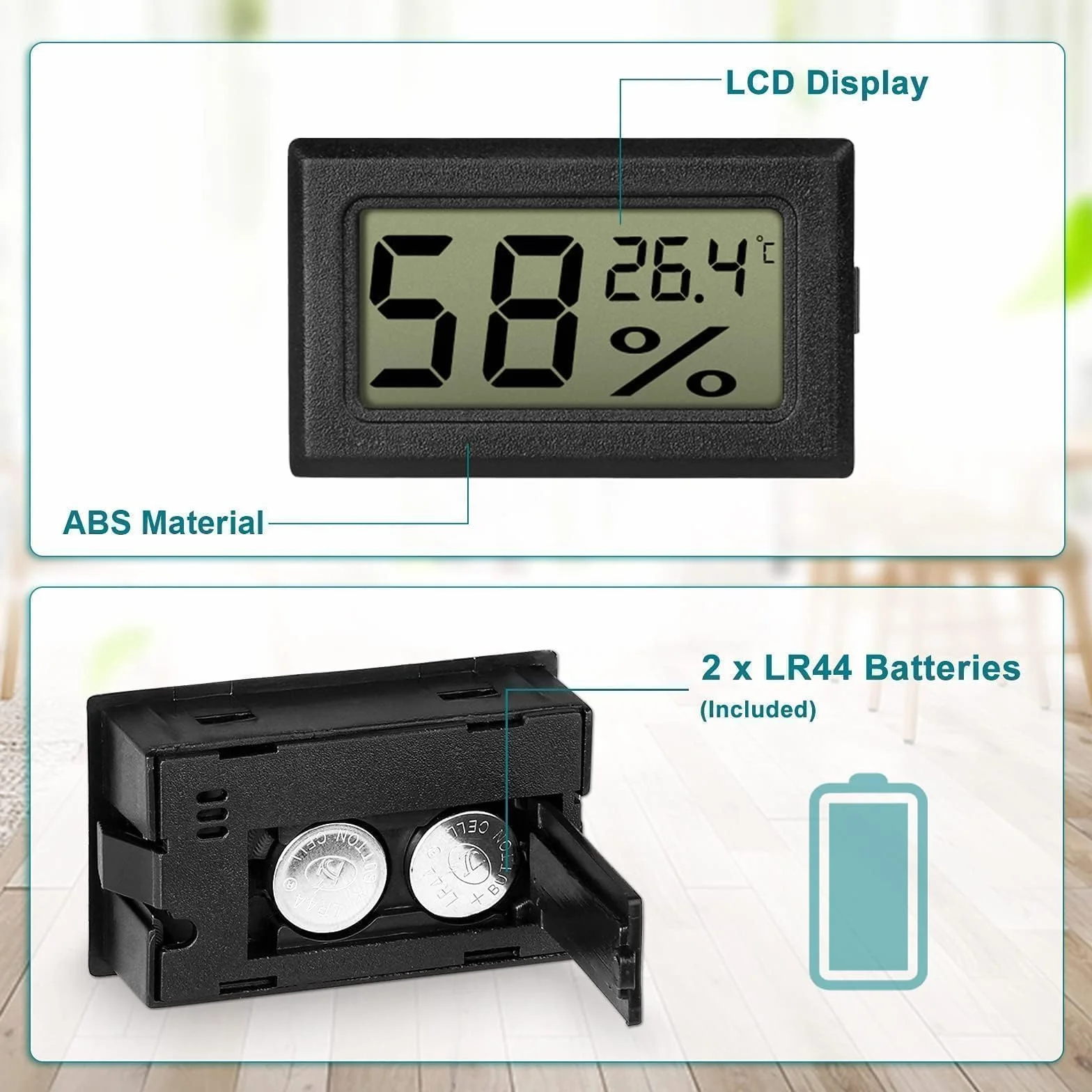 EEEKit Pack de 8 Mini Termómetros Higrómetros Digitales, Monitor de Humedad y Temperatura Ambiente Interior para el Hogar, Celsius