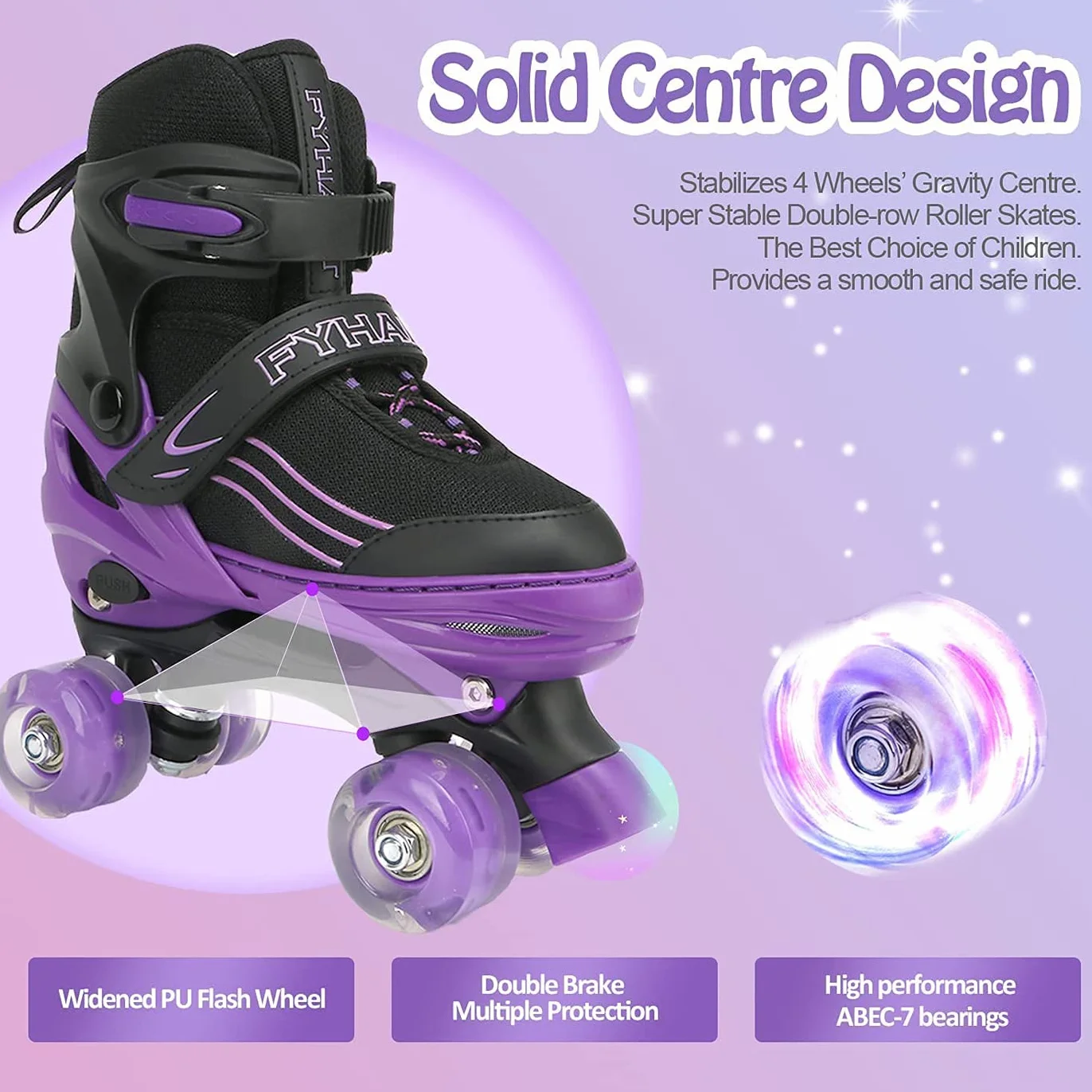 Patines Infantiles con Iluminación en Todas Las Ruedas, Aptos para Interior y Exterior, Mediana