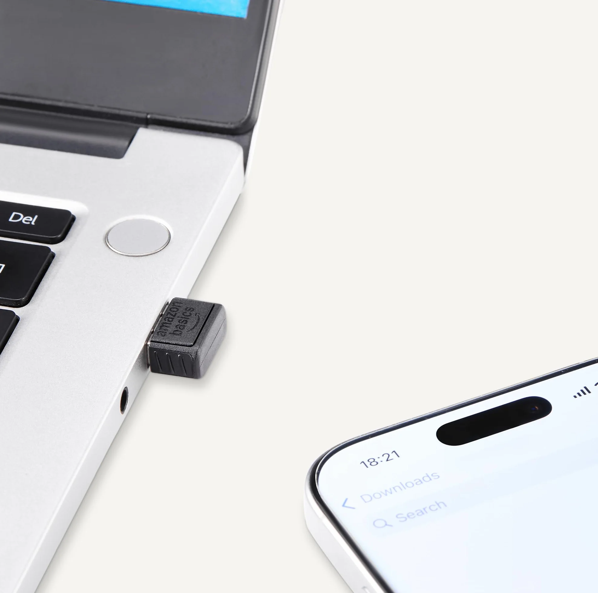 Amazon Basics Adaptador USB Bluetooth 5.4 para PC, Receptor para Ratón y Teclado, Compatible con Windows 11/10/8.1