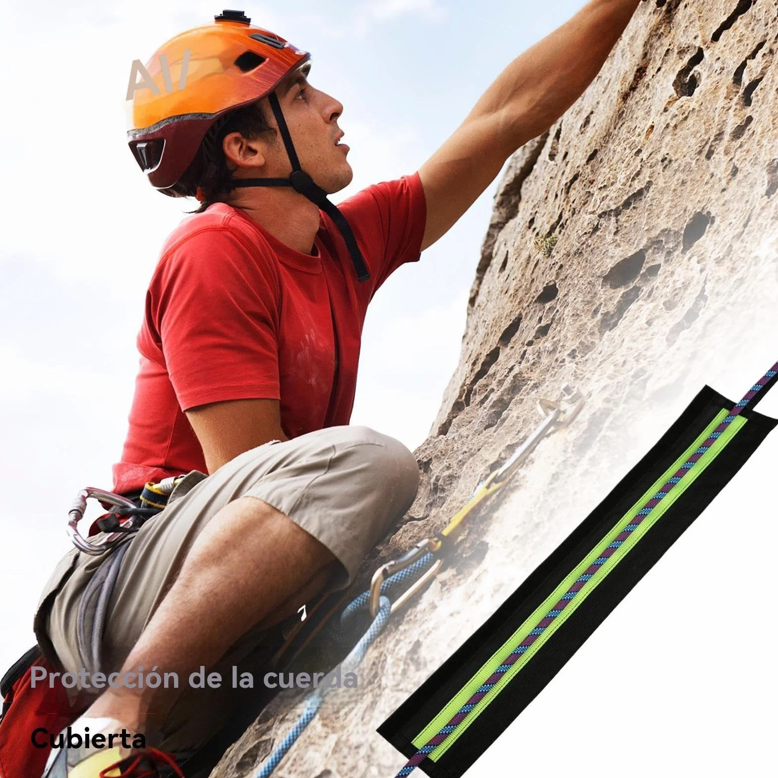 Protector De Cuerda De Escalada PVC Antiabrasión para Montañismo Y Rapel