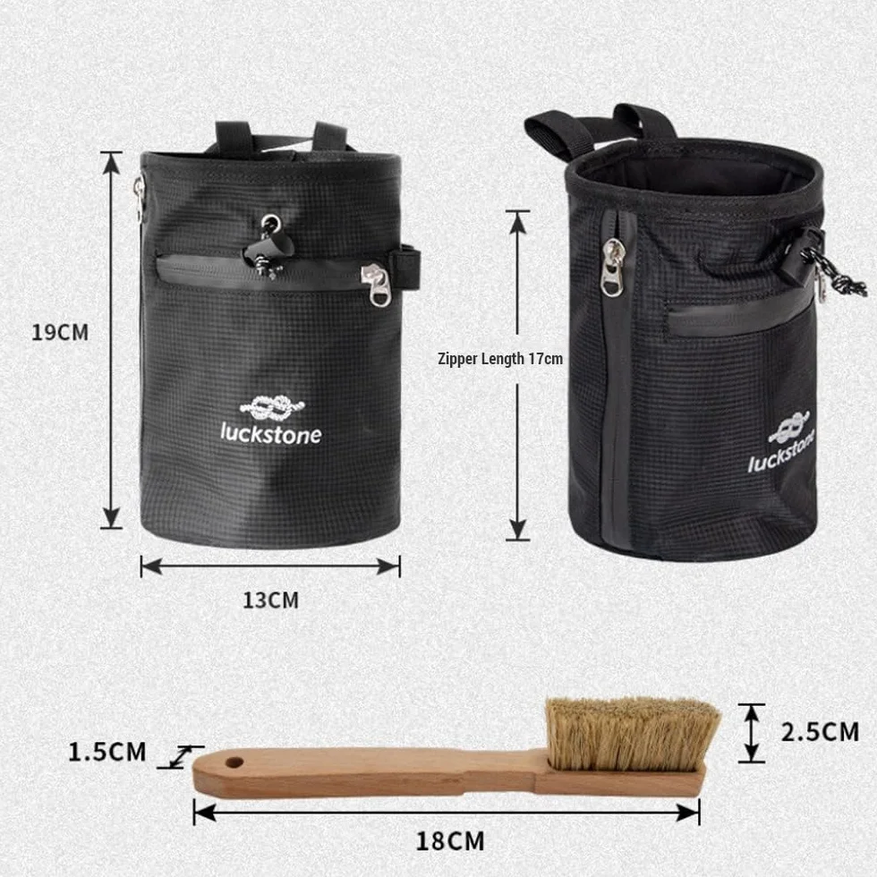 Bolsa de Almacenamiento de Polvo de Magnesio para Escalada y Levantamiento de Pesas con Cepillo