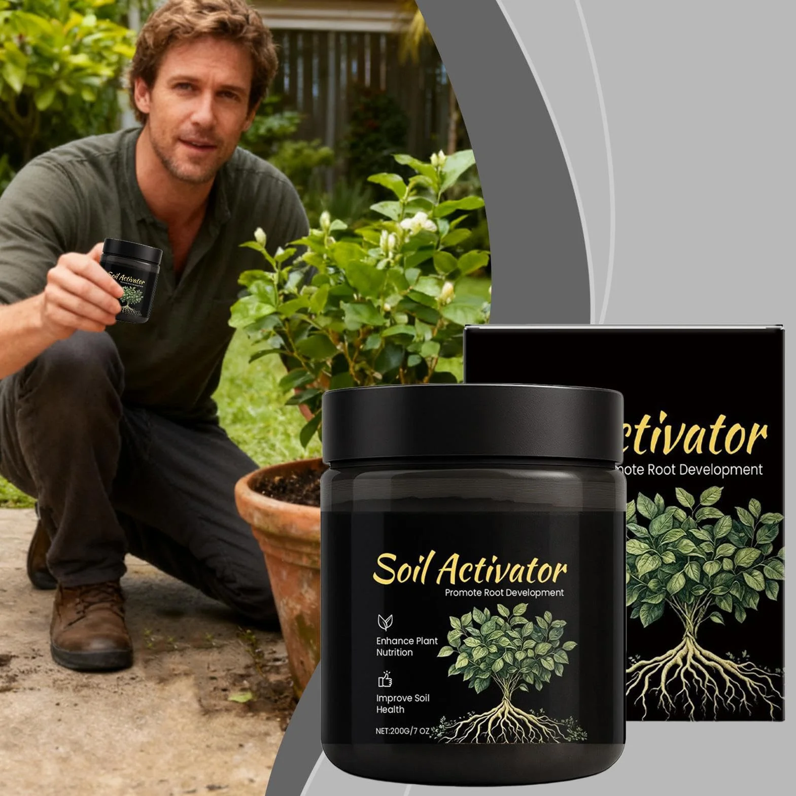 Activador de Suelo - Suave, Seguro y Fácil de Usar para Principiantes | Revitalizador de Suelo para Plantas,para Césped, Patio, Balcón, Terraza, Jardín, y Más