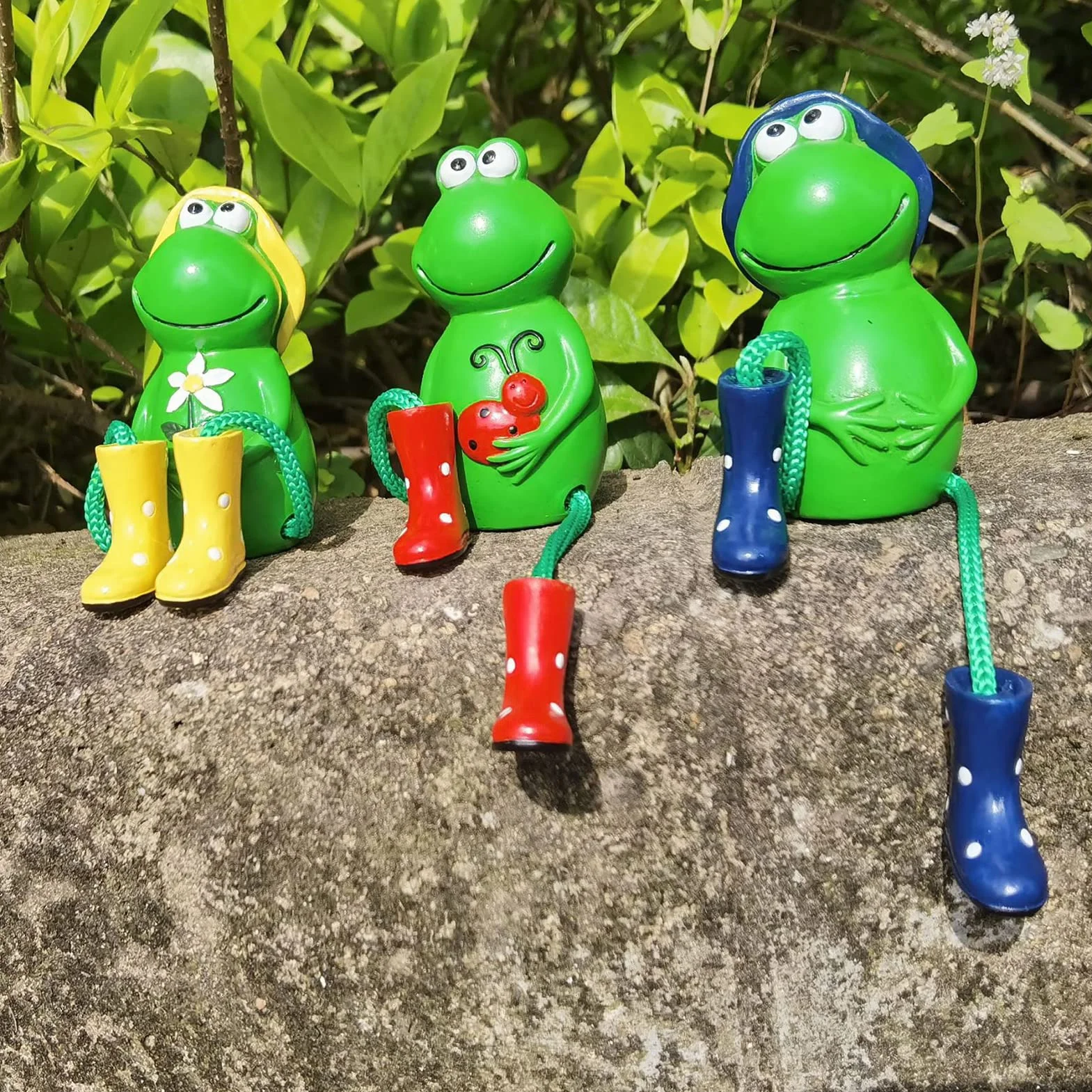 Figuras decorativas de rana para jardín, 3 unidades, estatua decorativa de jardín, figura de jardín, para exteriores, estatua de resina, granja, balcón, estanque, sala de estar, oficina, decoración (B