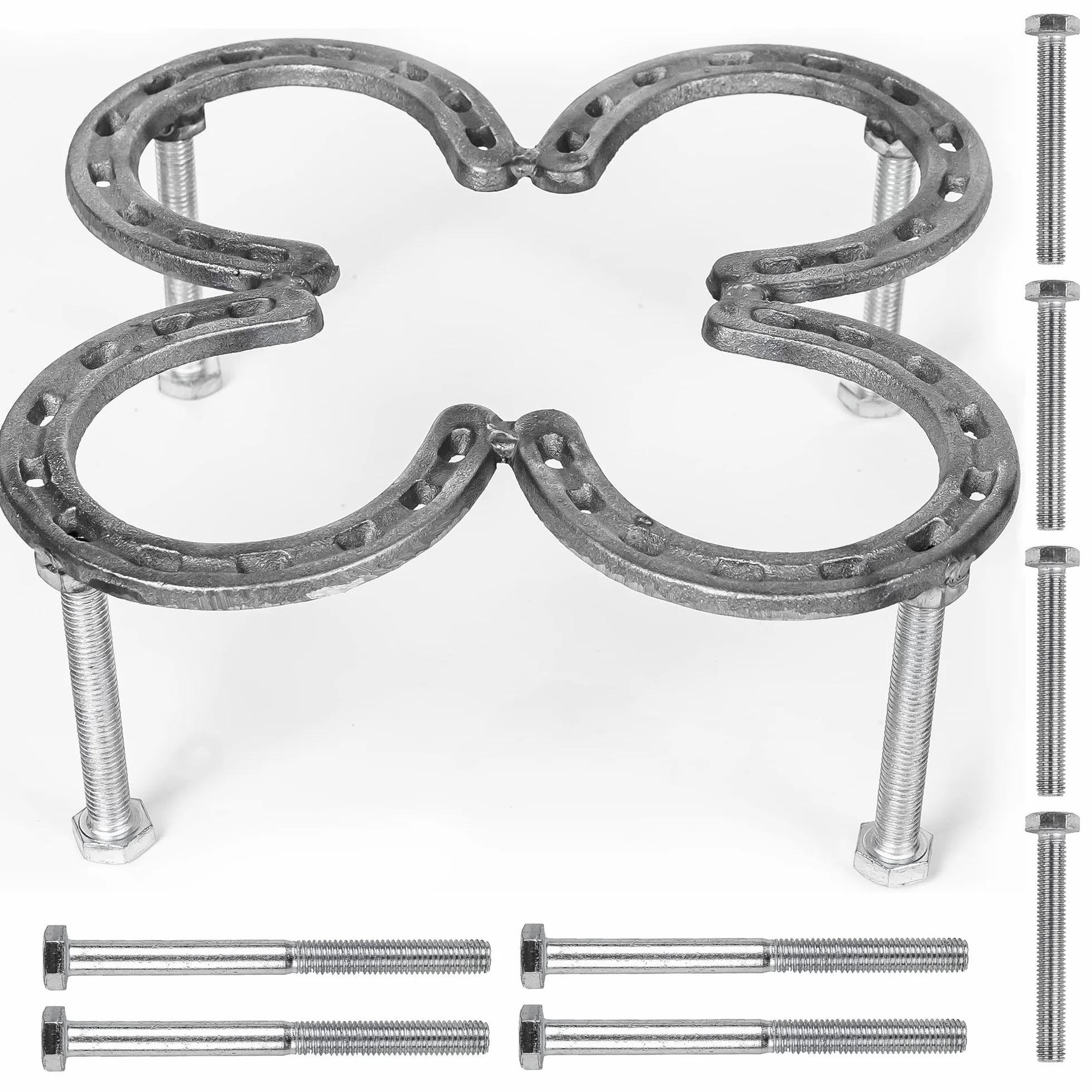 Soporte para horno holandés, hierro fundido, cuadrado, rojo cereza, 10.2 x 10.2 pulgadas, trípode de horno holandés de campamento, patas ajustables de 3.5 y 5.5 pulgadas de altura