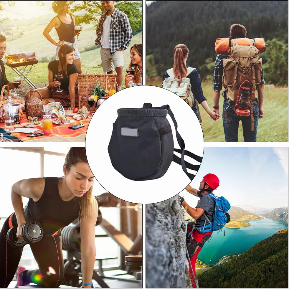 Bolsa de Magnesio para Escalada con Cinturón Ajustable - Chalk Bag para Aire Libre y Escalada Roca
