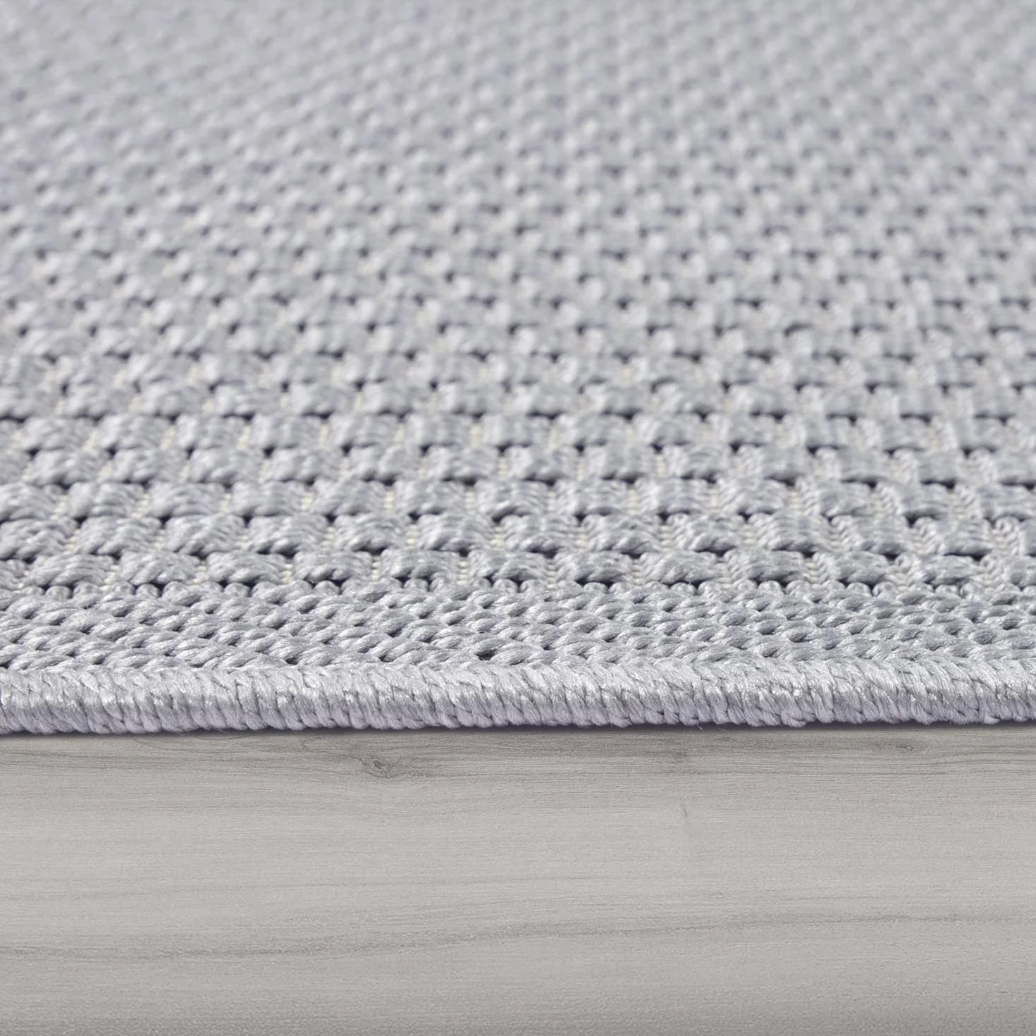 Paco Home Alfombra Interior Exterior Terraza Balcón Intemperie Lisa Estructura, tamaño:Ø 200 cm Redon, Color:Gris