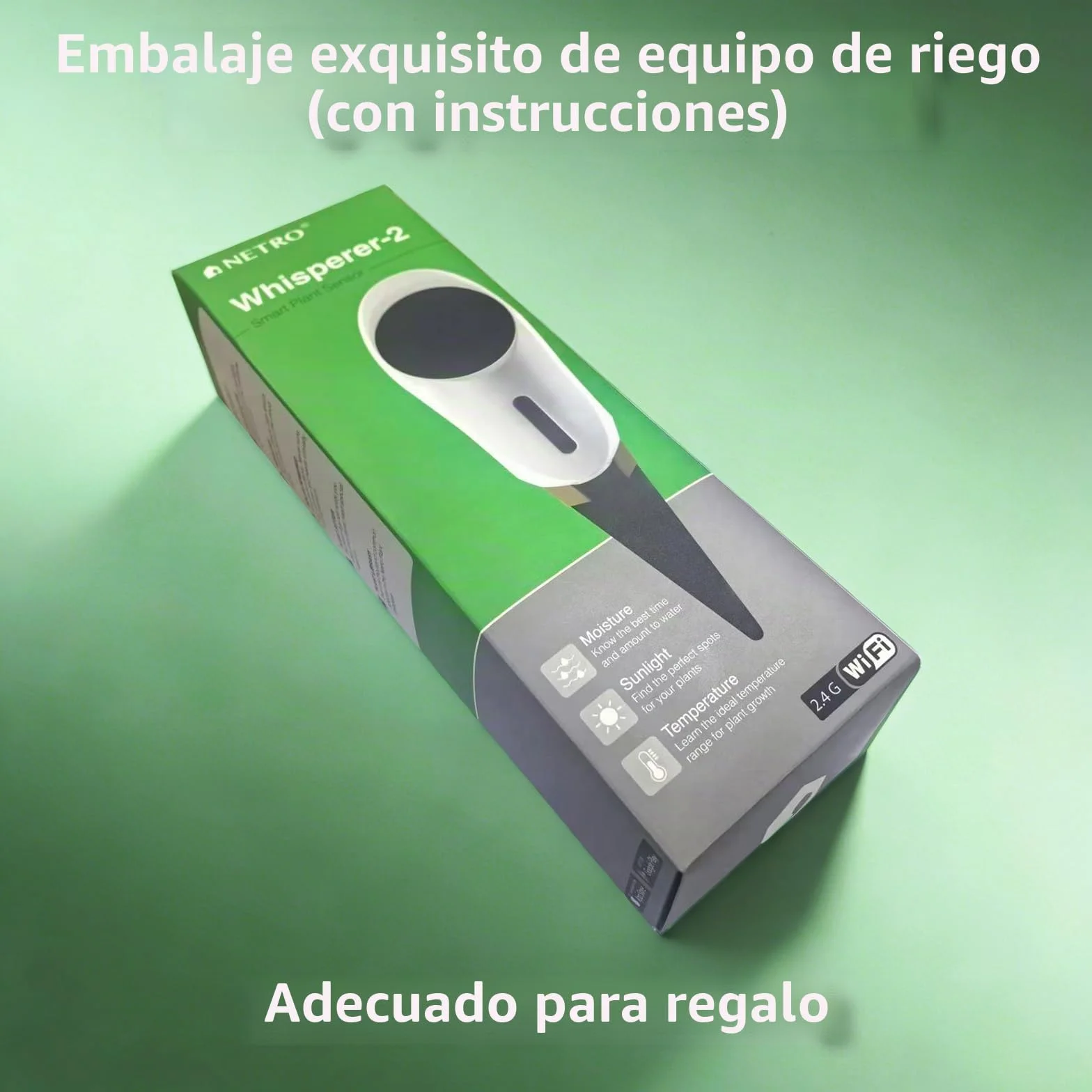 Netro Whisperer Sensor inteligente de planta de 2ª generación, basado en aplicaciones, conectado a WiFi, funciona con energía solar para uso en exteriores