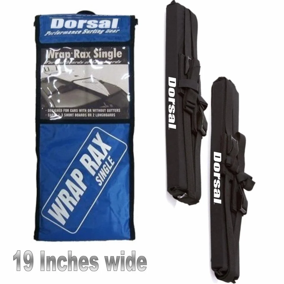 Dorsal Universal Soft Roof Racks with Tie Down Straps for Surfboards Kayak Canoe 20" Black