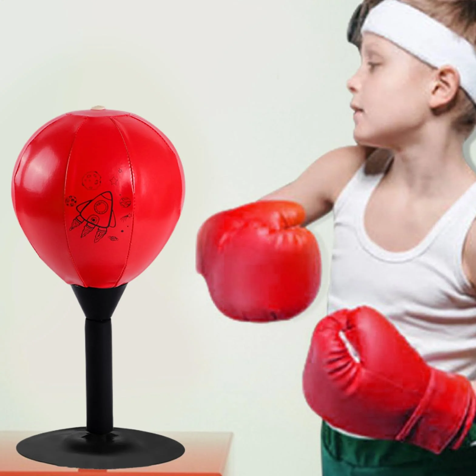 Saco de boxeo de escritorio con ventosa, juego de alivio del estrés