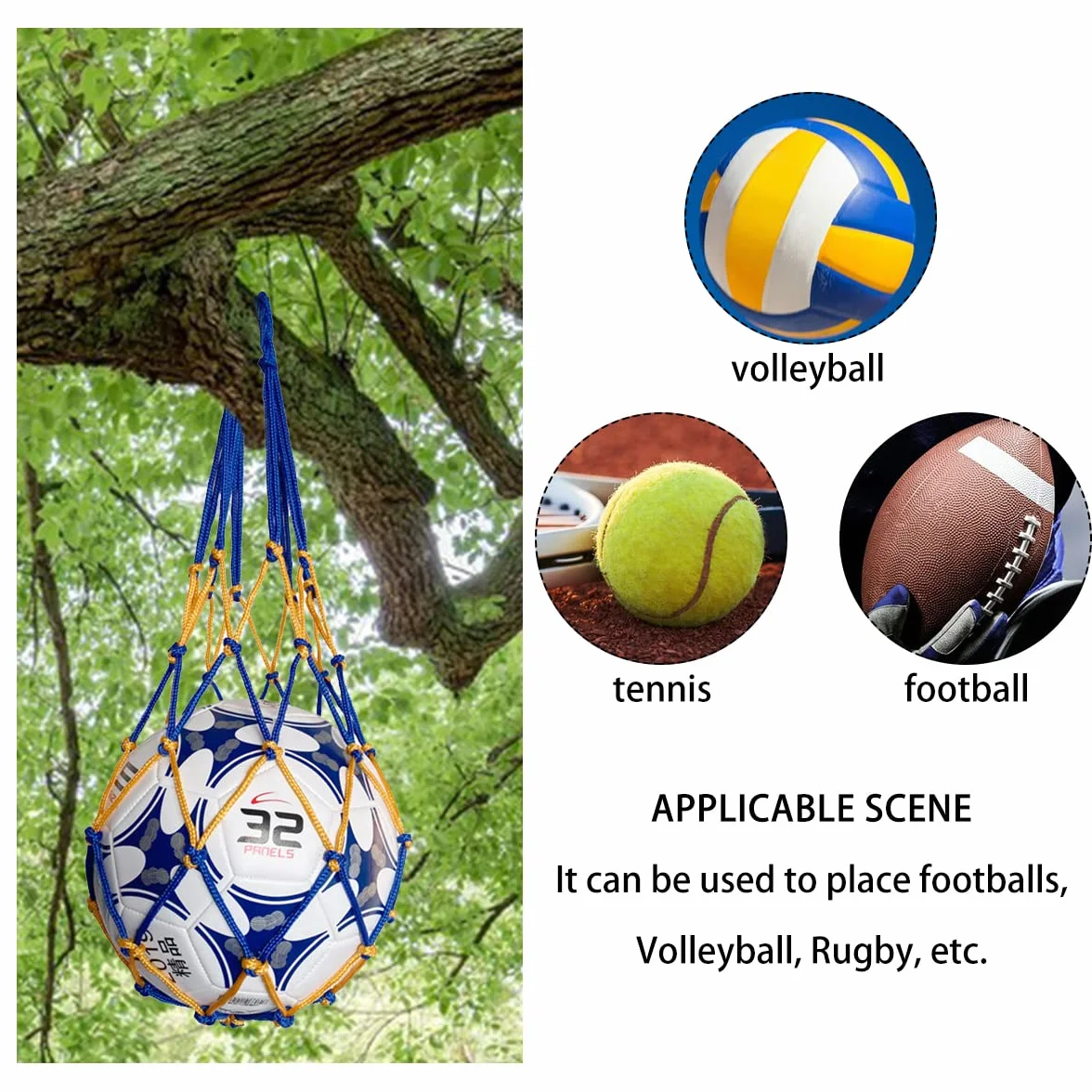 Bolsa de Malla Portátil para Baloncesto, Fútbol y Voleibol - 2 Piezas