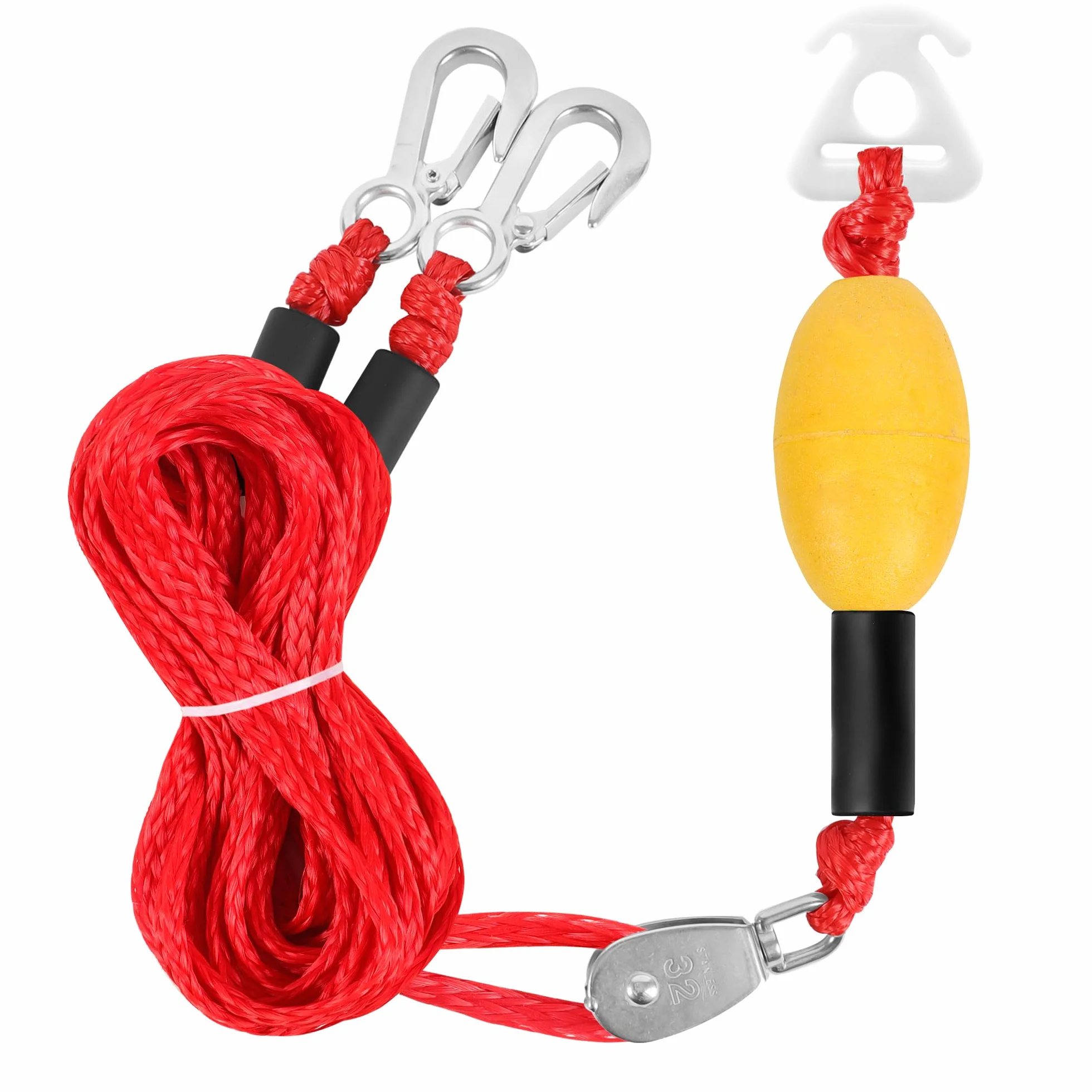 Arnés de remolque autocentrante para deportes acuáticos, barco resistente, 2 jinetes de acero inoxidable