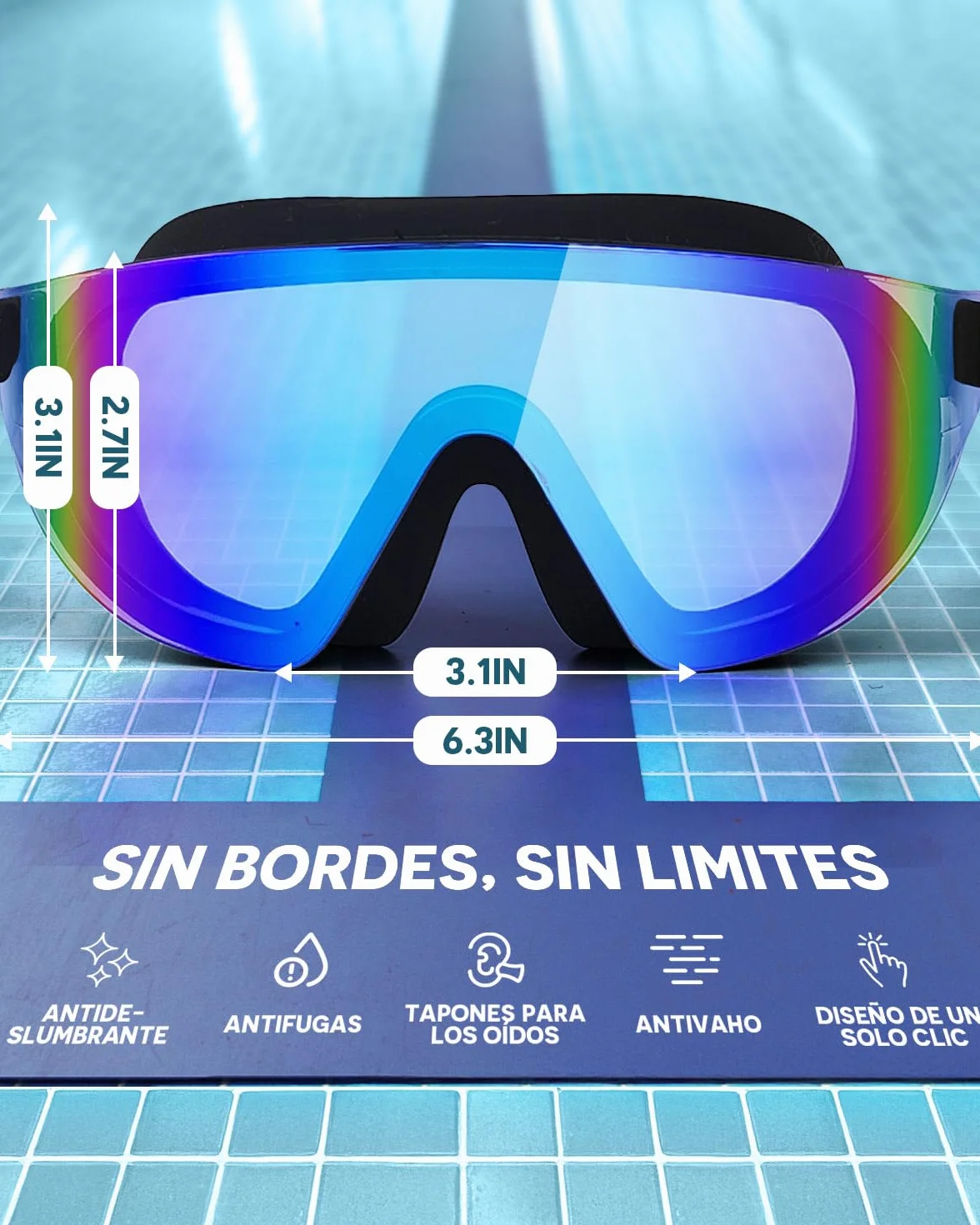 Gafas de Natación Zoomsnail Pack de 2 Adultos Niños Anti-vaho Sin Fugas Protección UV 180°