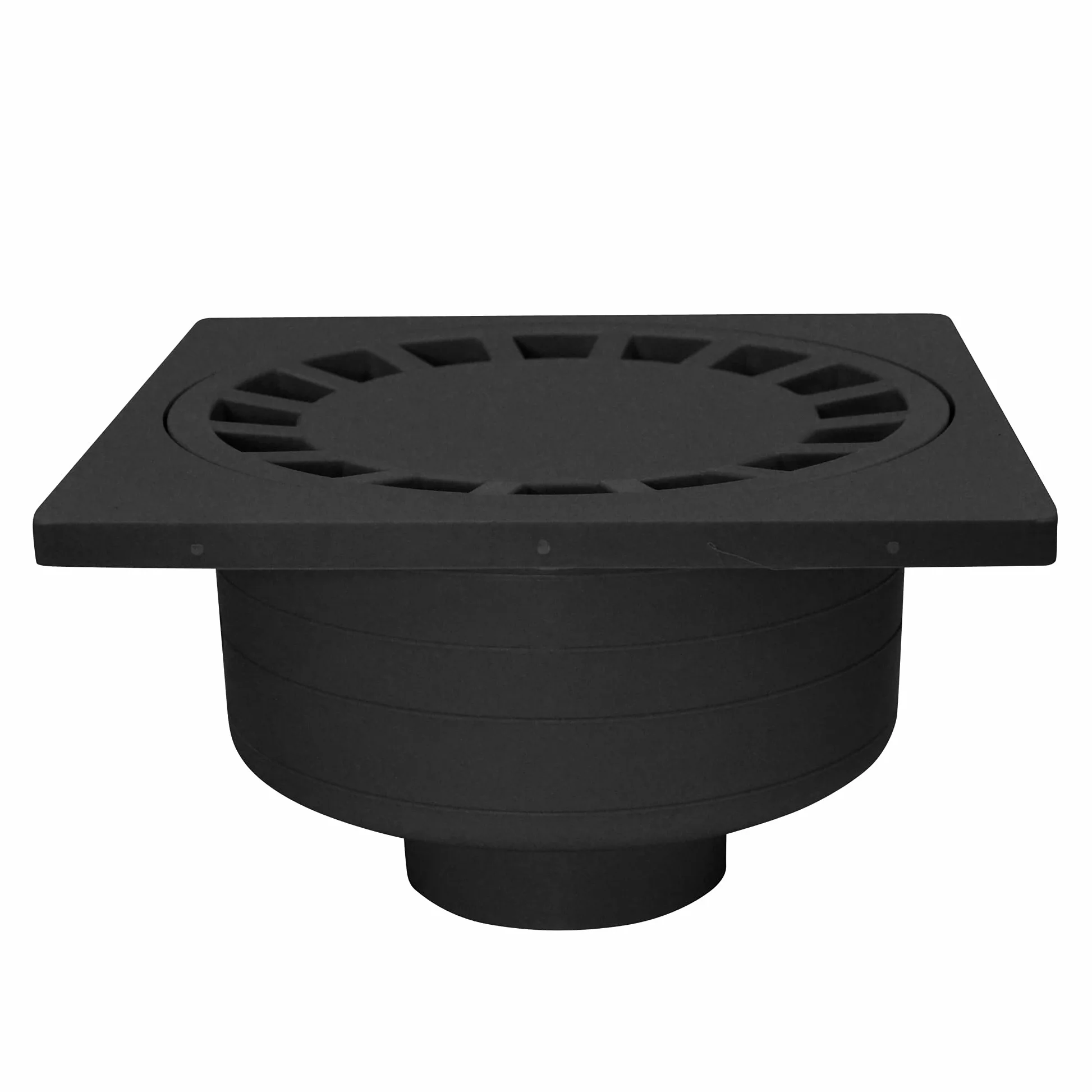 Jardibric – Sifón de patio 200x200 mm negro – Mirada Evacuación Agua Exterior Polipropileno