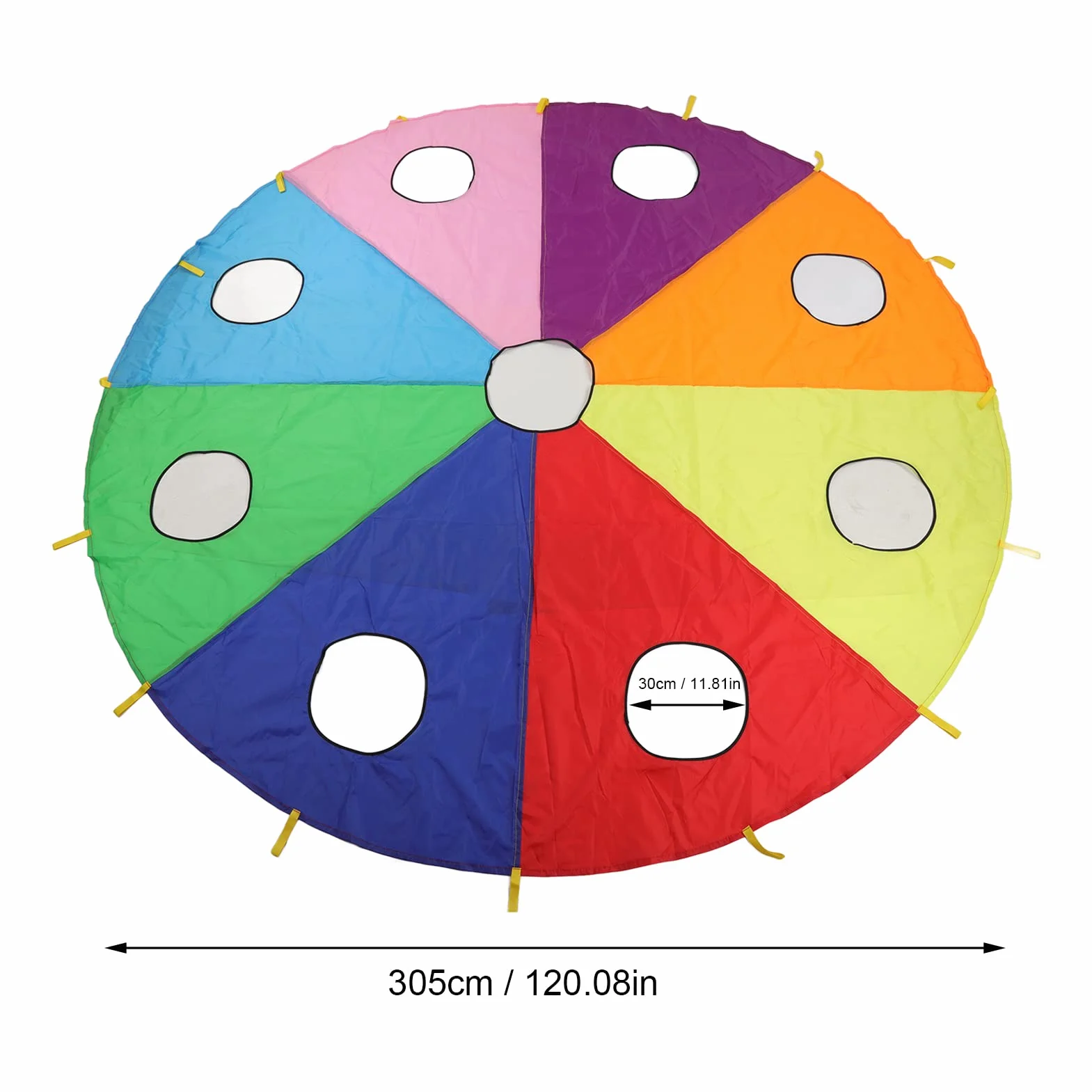 Bnineteenteam Juego de Paracaídas para Niños 9 Agujeros 305cm Forma Redonda Palo Inflable
