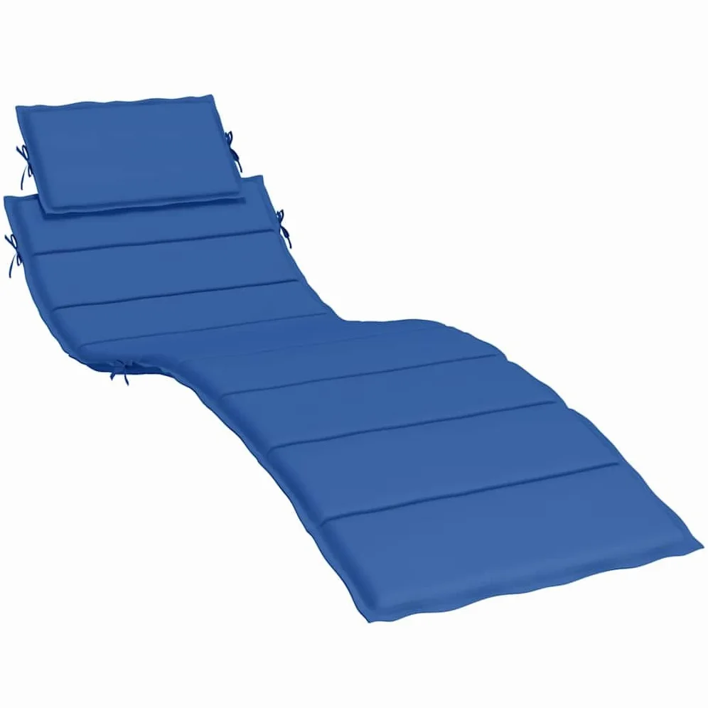 vidaXL Cojín para Tumbona Almohada Respaldo Acolchado Asiento Jardín Patio Azul Klein 186x58x4 cm