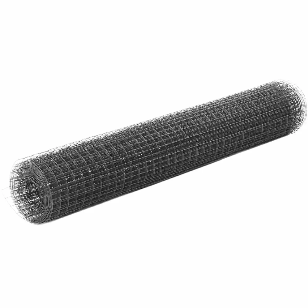 Alambrada de gallinero Acero Revestimiento PVC Gris 25x1 m, Valla Jardin, Malla Metalica, Vallas Metalicas, Vallas De Obra, Rejilla Metalica, Alambre De Espino - 143643