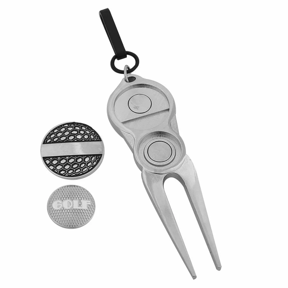 VGEBY1 Herramienta Divot Golf, Golf Divot Tool, Metal Reparación Verde Tenedor Accesorios