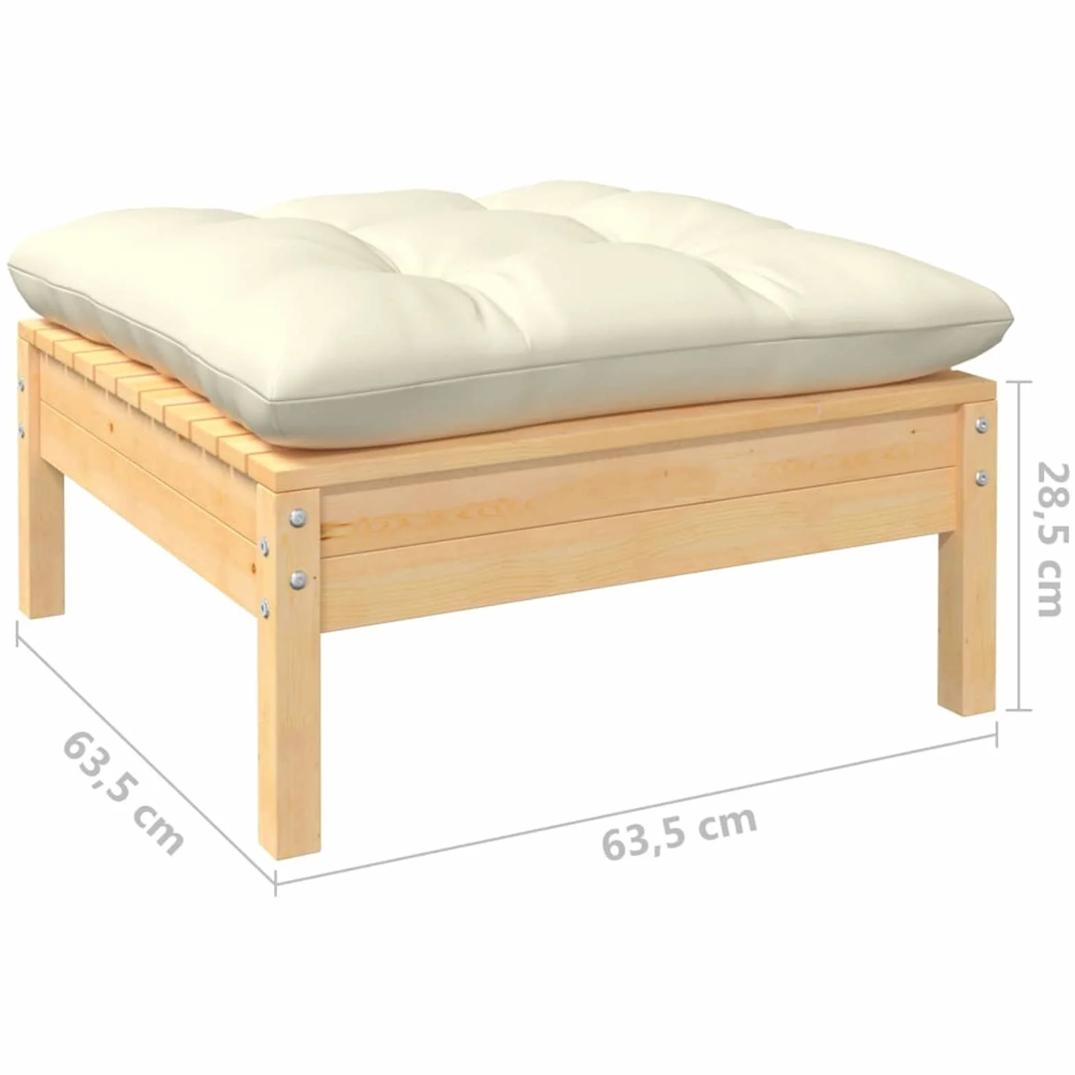 Muebles de jardín 3 Piezas Cojines, Set Exterior Jardin, Conjunto De Jardin, Conjunto Muebles Jardin Exterior, Sofa Jardin Terraza, Madera Maciza de Pino Crema