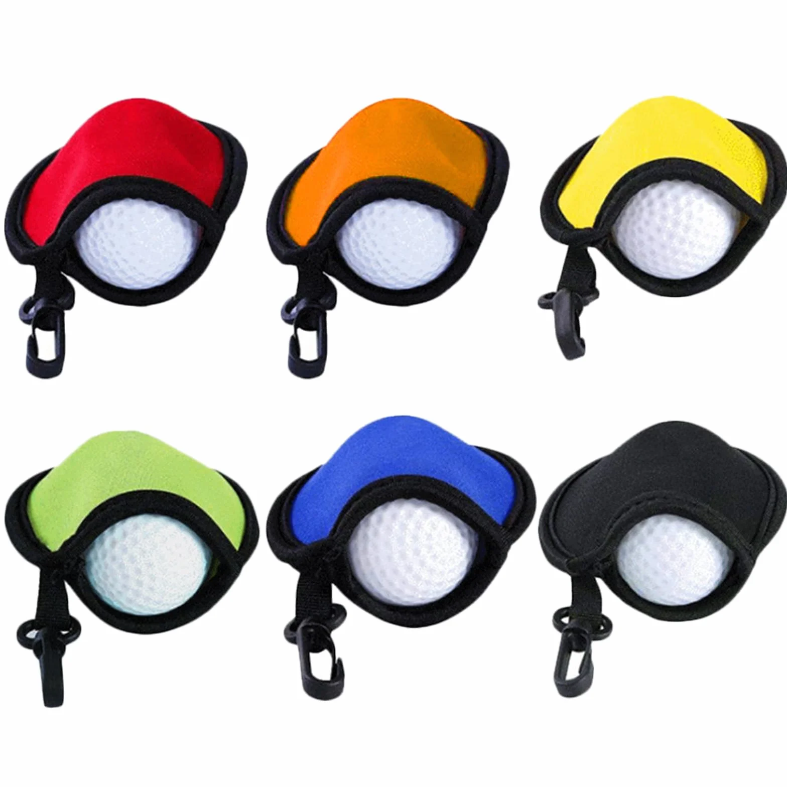 Bolsa de Limpieza de Pelotas de Golf 6 Piezas con Hebillas Negras, Portátil