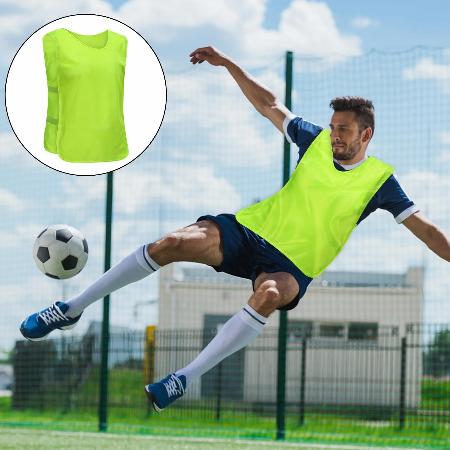Chaleco de Entrenamiento Fútbol 6 Piezas 62x65 cm Transpirable Malla Adultos XL 170-200cm