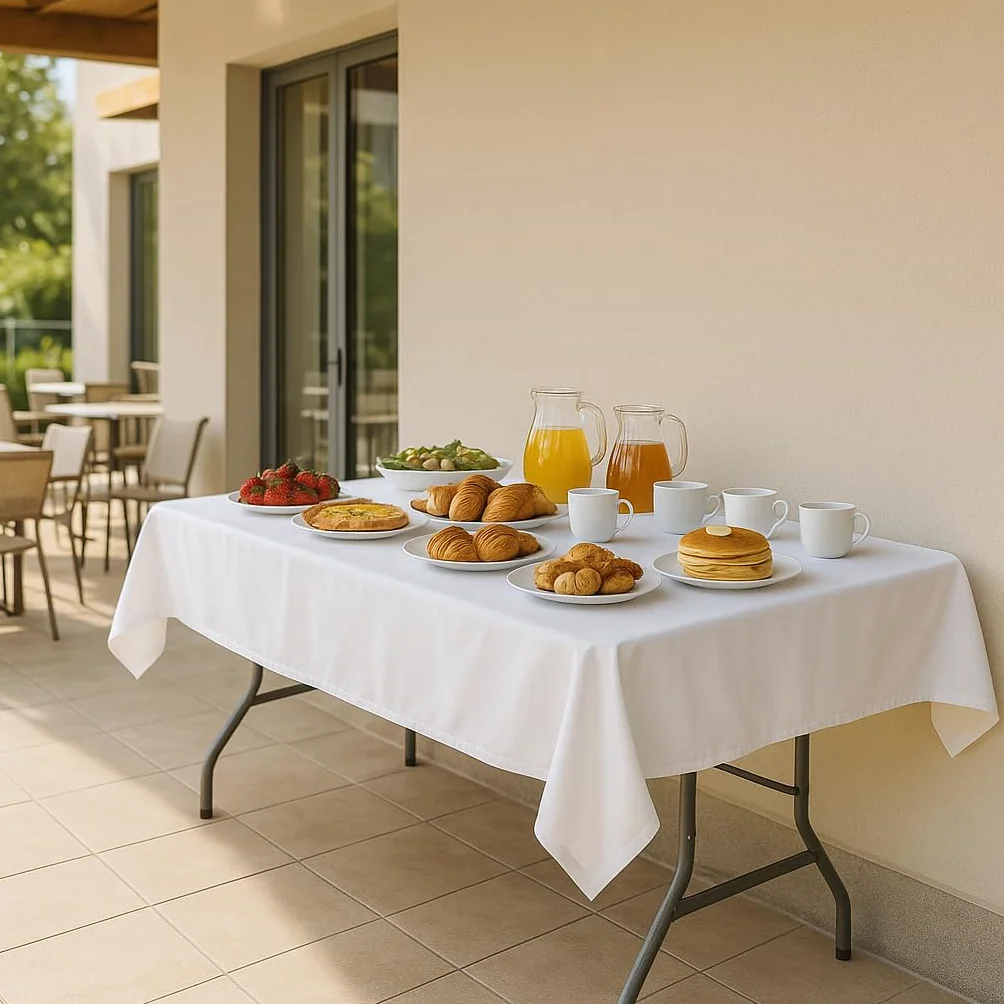 Brigros - Mesa Plegable de jardín Mesa de Camping, Buffet, Cocina | Mesas Plegables en maletín con asa Que Ahorra Espacio (180 x 70 x 74)